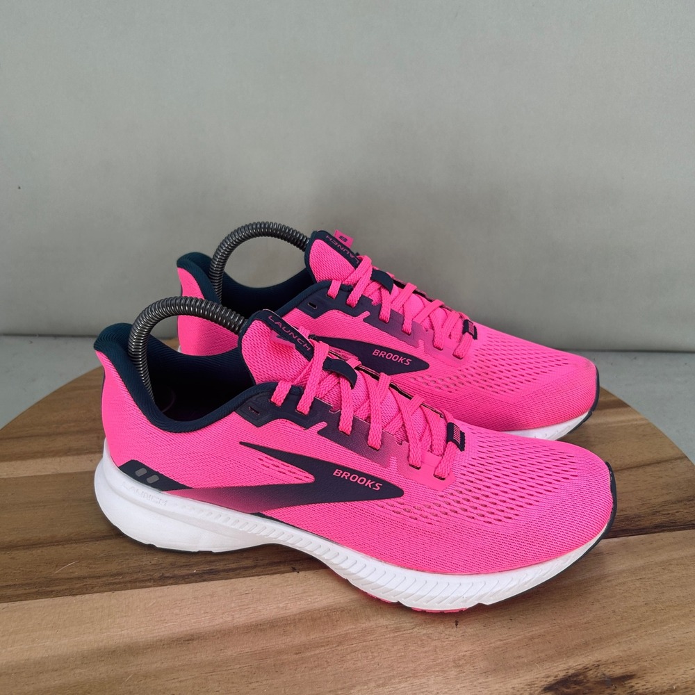 Brooks Launch 8 Womens Running Shoes Pink Blue White 1203451B688 Size 8.5 B